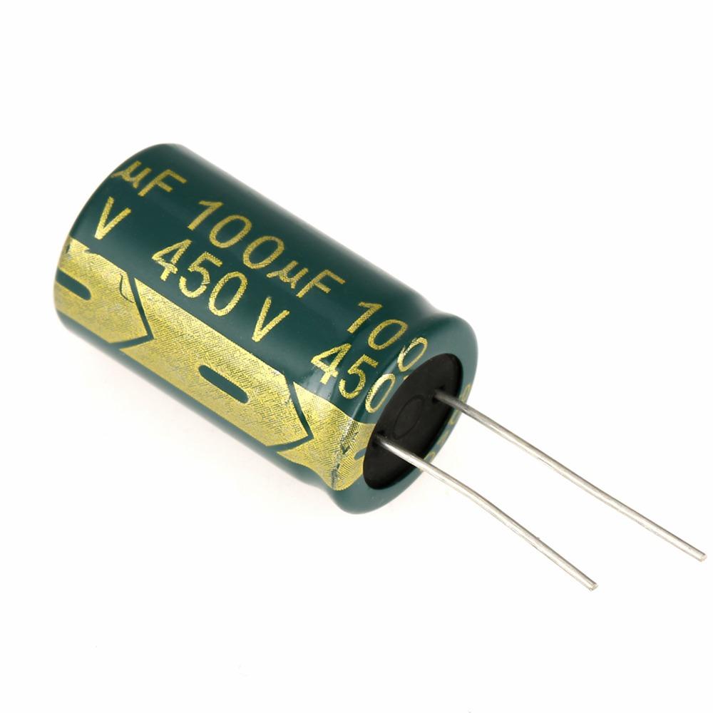 10PCS Green Radial Capacitor 100UF Aluminum Electrolytic Capacitors Durable Assorted Kit  TV Repair
