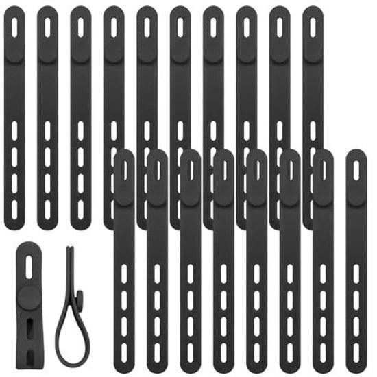 Fogman Reusable Silicone Cable Ties Black 20-Piece Set