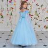 Off-Shoulder Princess Dress with Long Cape for European & American Girls - Fluffy Yarn Catwalk Costume
