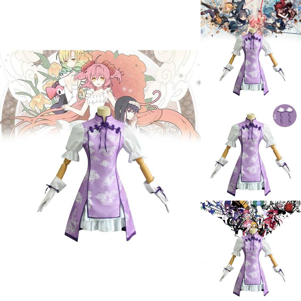 Puella Magi Madoka Magica Akemi Homura Cosplay Costume Polyester Kimono For Anime Role Play