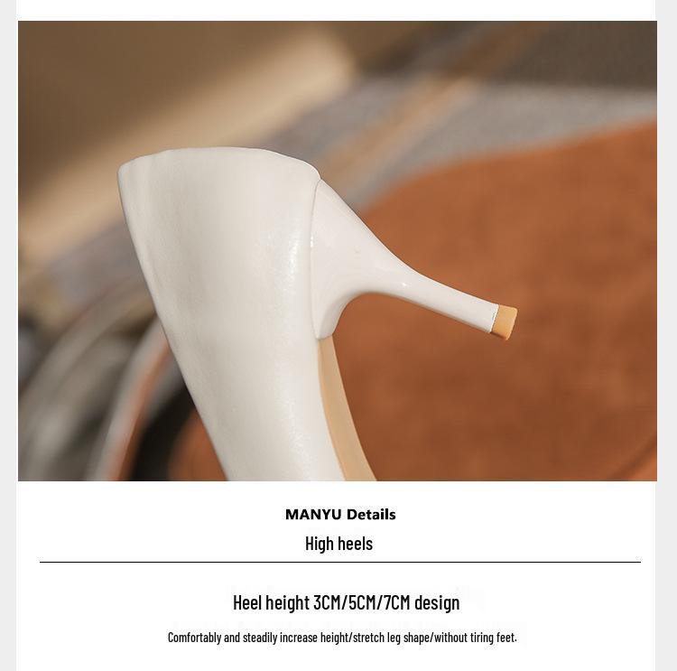 2025 Spring/Autumn Women's White Stiletto High Heels – Elegant and Comfortable