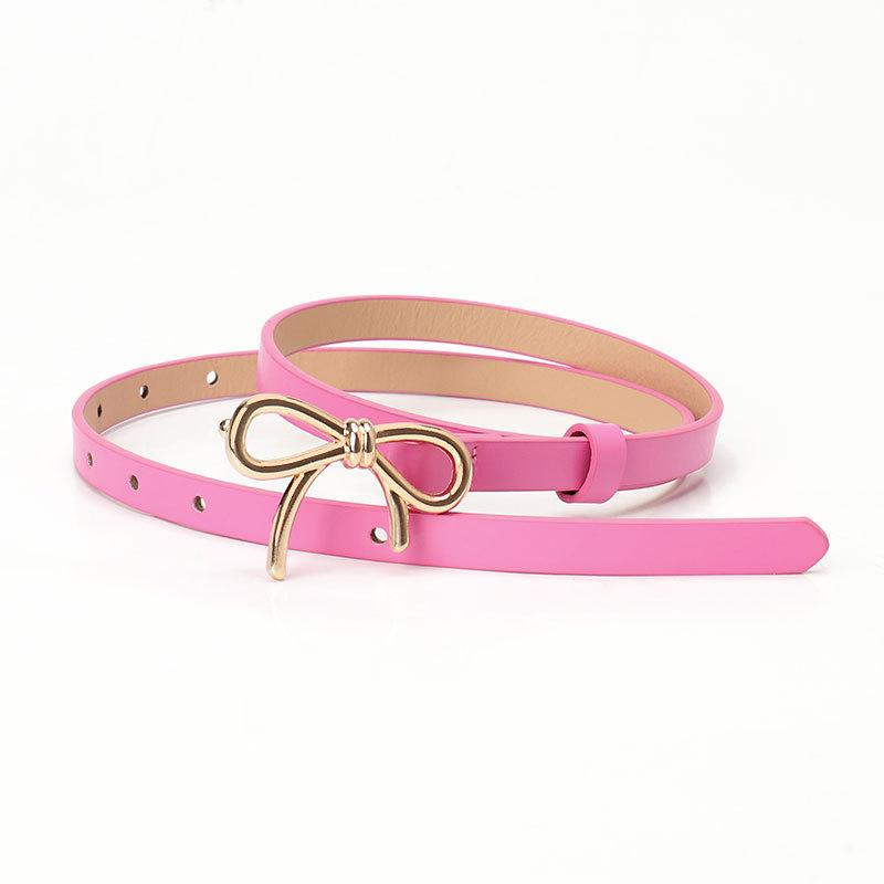 

New Korean version of sweet ladies thin belt fashionable versatile bow decorative belt with dress belt women рожевий червоний колір