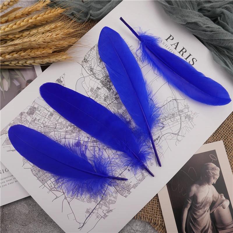 15-20cm Hard Stick Goose Feathers Natural Swan Pluma Handicraft Accessories Colorful Dream Catcher Feather Decoration