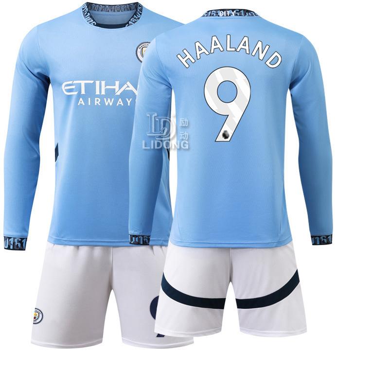 2024-25 Manchester City home court long-sleeved set No. 9 Harland 47 Forden 11 multi-library sky blue autumn foreign trade model #22