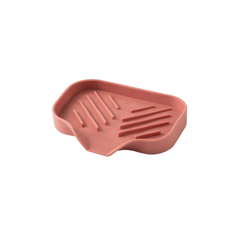 Silicone Sink Tray for Soap and Sponge Storage with Drainage System