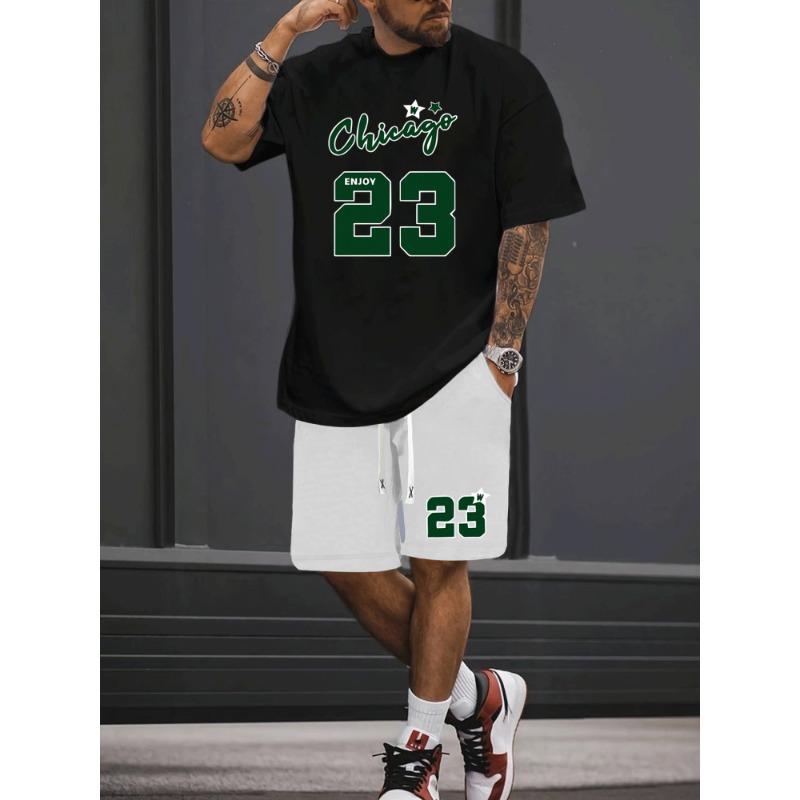 T Men T-Shirt Shorts Pants Suit Casual Short Tracksuit  Vintage Outfit Sportswear Male Clothing