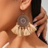 Round Short Tassel Ear Hooks, High-end Earrings, Bohemian Earrings