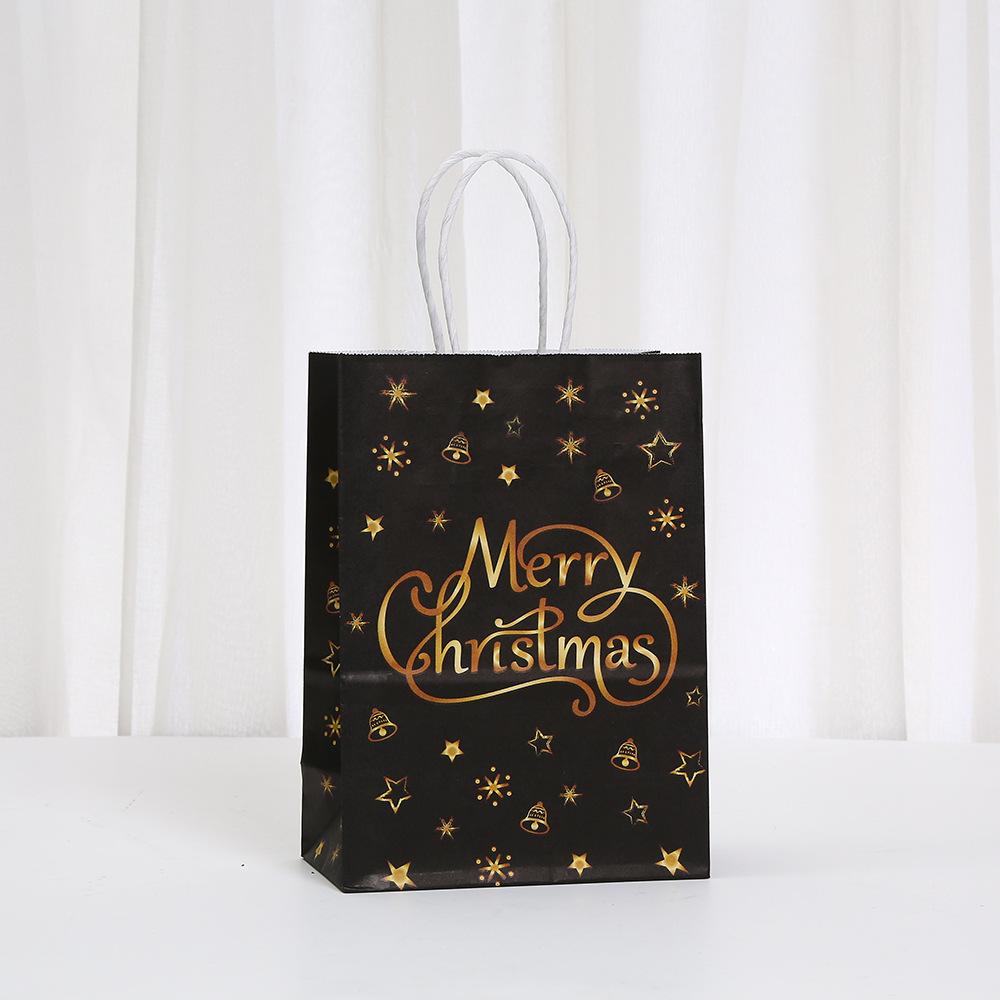 12/30pcs StoBag Christmas Paper Tote Bags Recyclable Gift Bags for Holiday Packaging Party Favors Candy Cookies Classroom