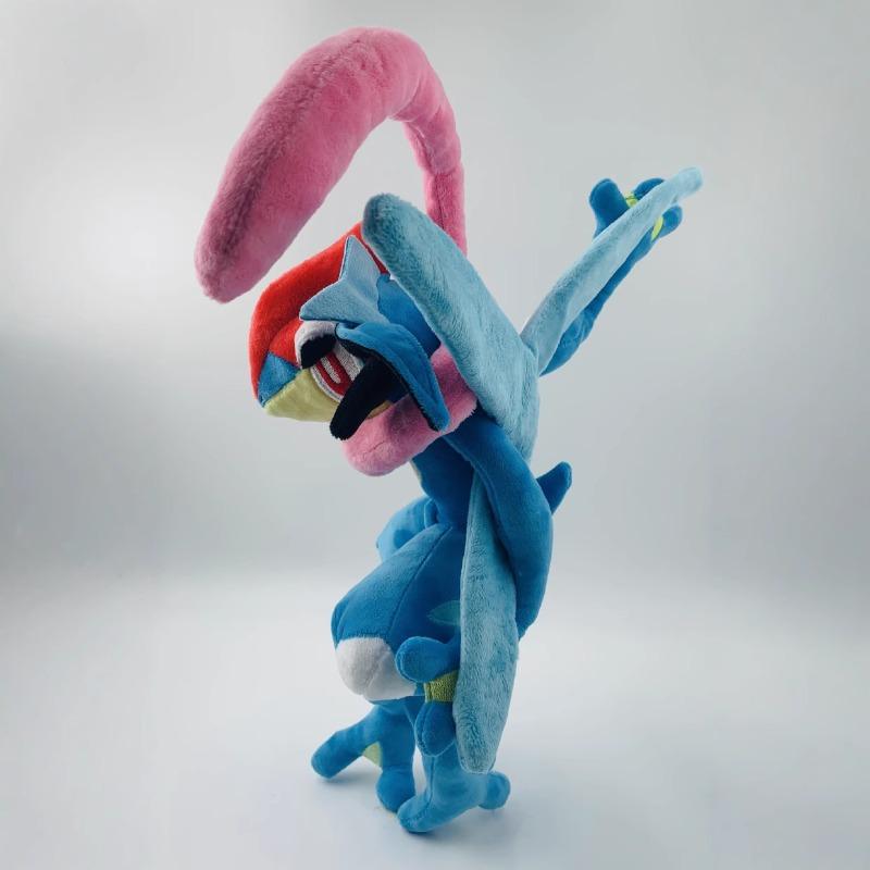 Pokemon Ash Greninja Plush Toy Cute Water/Dark Type Ninja Frog Character Soft Stuffed Doll Anime Plushie for Fans Collectors Birthday Gift Home Decor