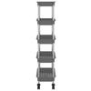 VidaXL Chariot de cuisine 5 niveaux Gris 42x29x128 cm Fer et ABS 336333