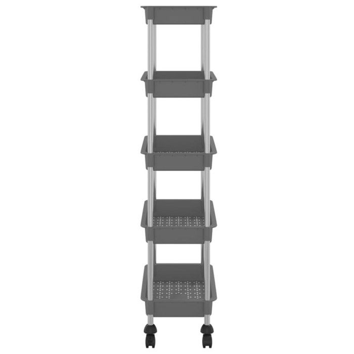 VidaXL Chariot de cuisine 5 niveaux Gris 42x29x128 cm Fer et ABS 336333