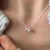 Elegante Damen S925 Sterlingsilber Perlenanhänger Halskette - Leichte Luxus Schlüsselbeinkette