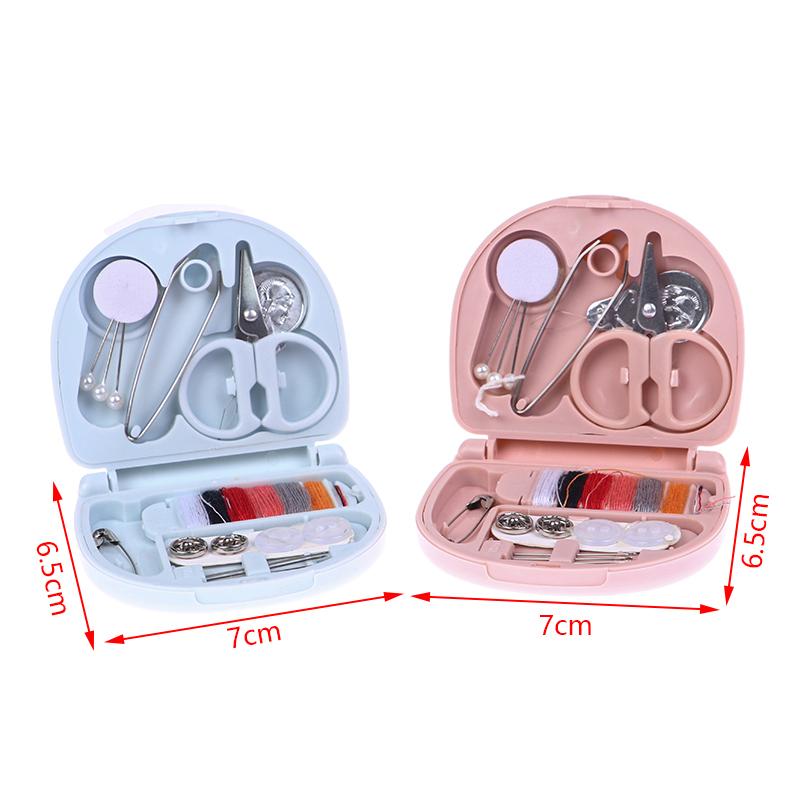 Set portabil de cusut Mini cutie de cusut Ac Degetar Butoane Pin Acasă Instrument de cusut