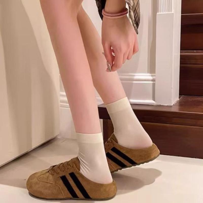 Women's Shoes Spring New Casual Lightweight Sneakers Women's Lace-up Flat Tennis Shoes Retro Polished Leather Training Shoes