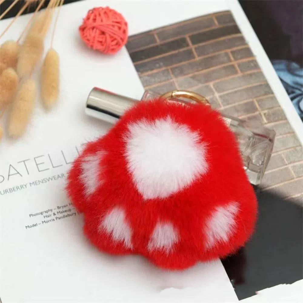 

Love Cat s Paw Stuffed Keyring Furry Doll Plush Cat s Paw Pendant Bag Ornaments style 2