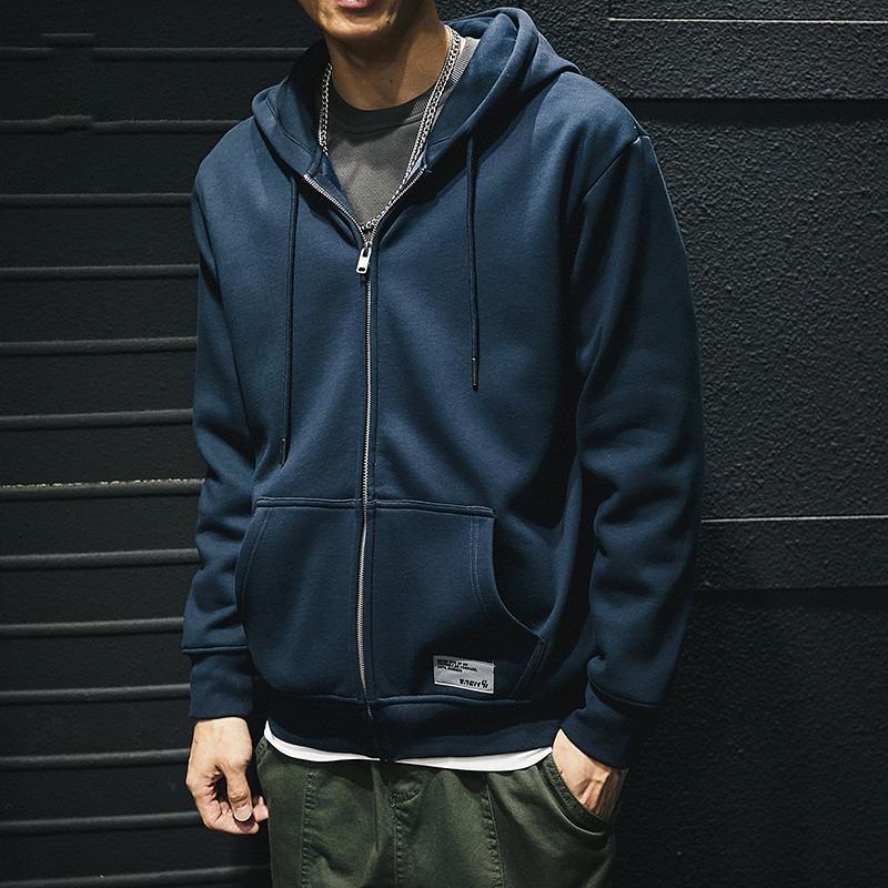 

Мужская толстовка на молнии с флисовой подкладкой - Толстая зимняя толстовка большого размера XXXL