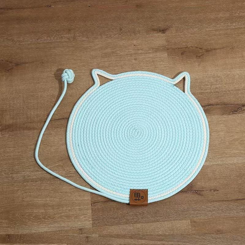 Cat Ear Round Cotton Rope Cat Scratcher Mat Pet Sleeping Rug Anti Scratch Sofa Protector Kitten Claw Grinding Accessory