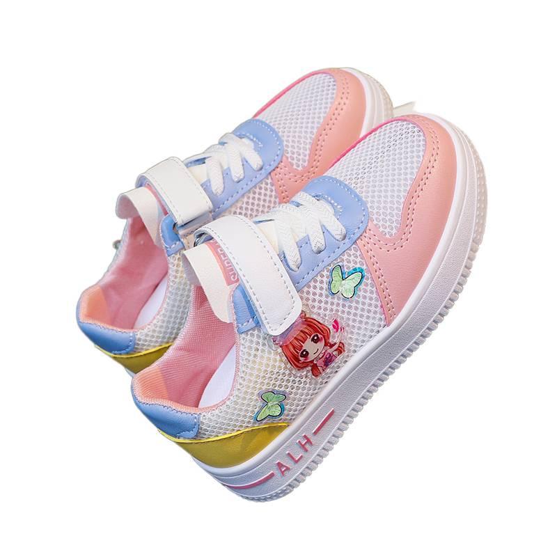 Girls' Summer 2025 Mesh Breathable Sports Shoes - Soft Sole, Lightweight Sneakers for Children