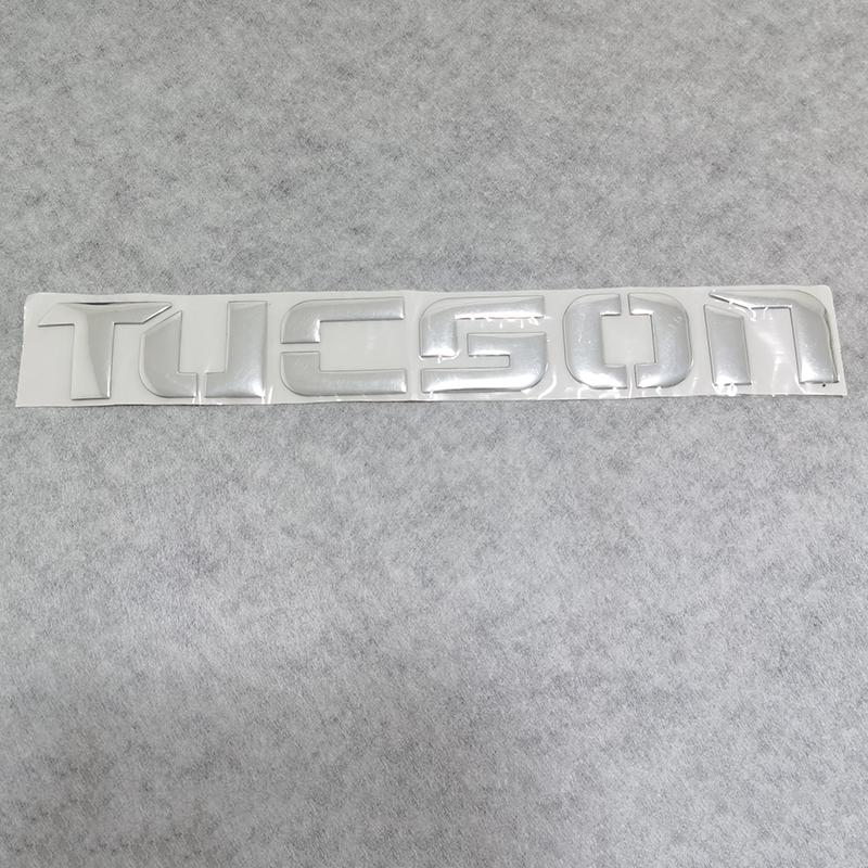 CMQW3 Chrome TUCSON Letter Car Emblem Badge Sticker Decal for Hyundai Tucson Front Rear Bumper Trunk Exterior Modification Accessory