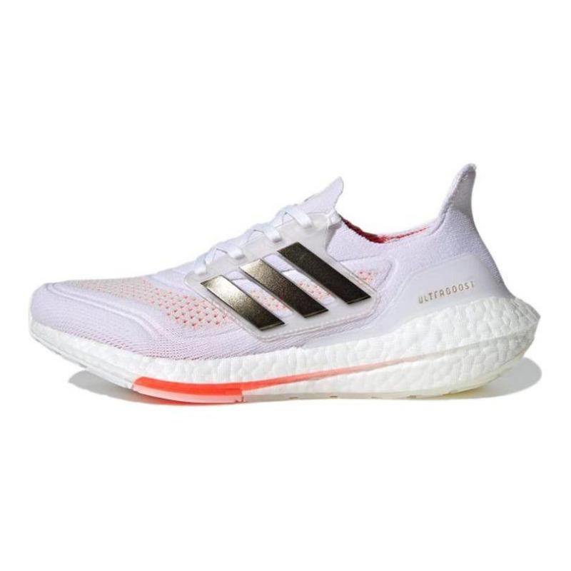 adidas Ultraboost 21 women low-top cushioned running shoes white-orange S23840 EU 36