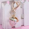 Cute Strawberry White Daisy Keychain Y2k Fruit Kawaii Heart Flower Keyring Backpack Pendant Men Women Jewelry Gifts