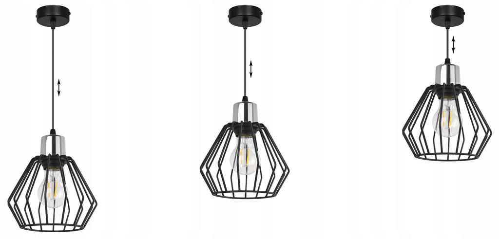 Hanging Lamp, Ceiling Chandelier, Wire Shade, Led