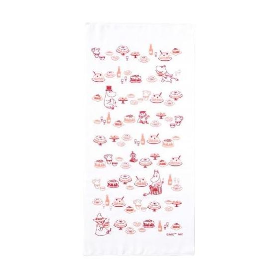 JIKAN STYLE Moomin Nordic Kitchen Cloth Dish Towel, Made in Japan, Dobby Weave, 33x70cm (Cake Pattern)