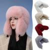 Thicken Faux Fur Bomber Hat Winter Warm Ear Protection Imitation Fur Hat Female Winter Earflap Ski Cap