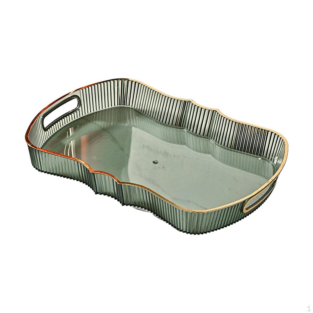 Acrylic Serving Tray Cosmetic Storage Bathroom Vanity Cafe Cafeteria Food for Bedroom