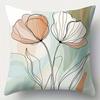 Floral Line Art Pattern Pillow Covers For Decor Pattern Cushion Cover Suitable For Sofa Bedroom Car Pillow Cover