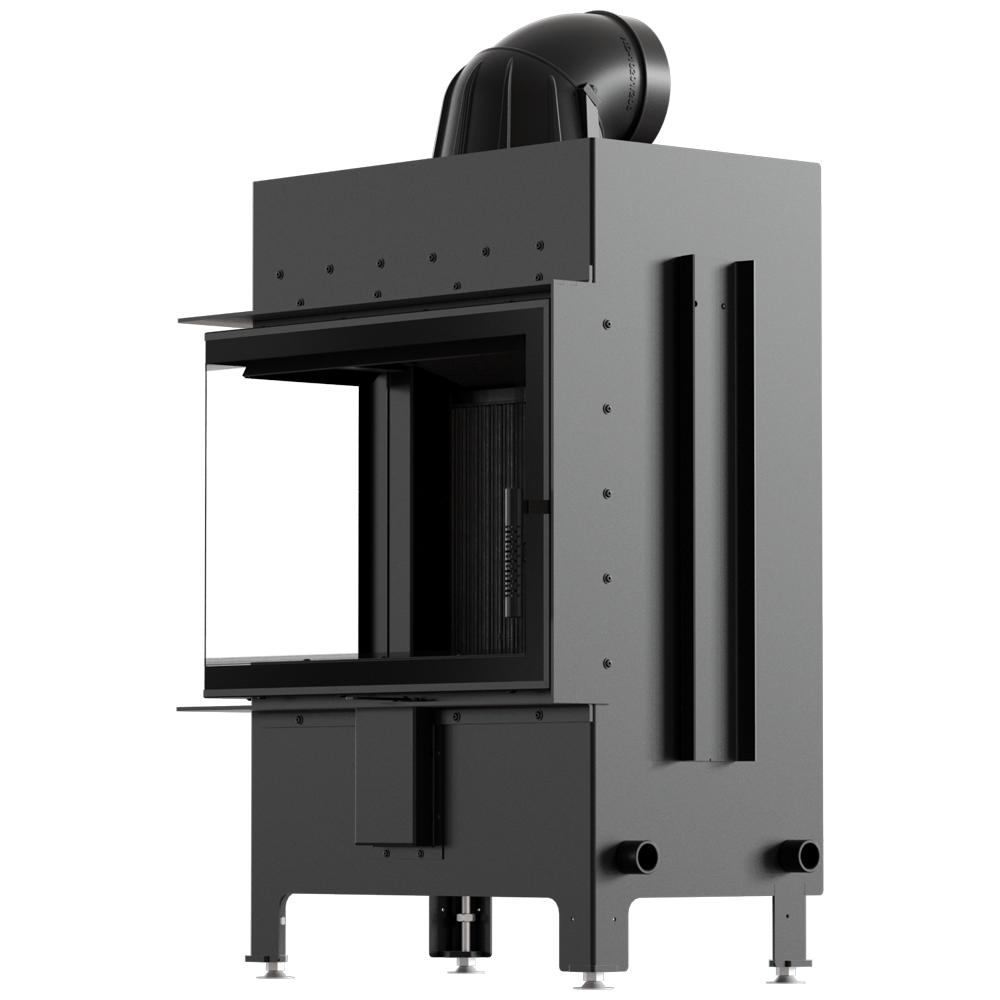 KRATKI LUCY Left Fireplace Insert 12 kW Ø 200 BLACK Built-in Set