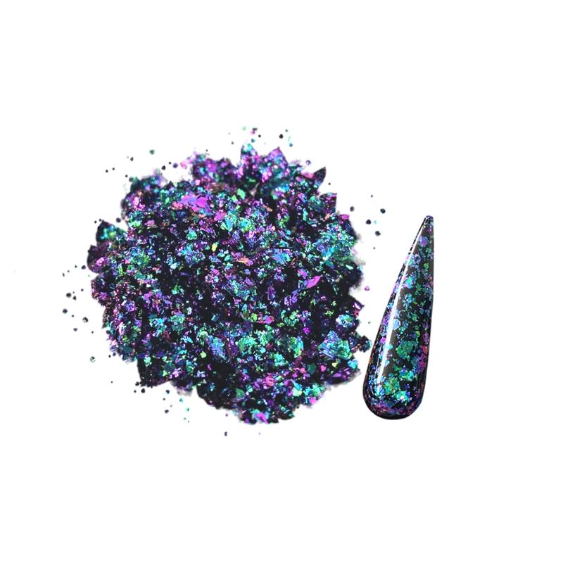 Nail Powder Flake Colorful Coarse Cloud Brocade Powder Handmade DIY Face Body Makeup Nail Art Decoration Supp