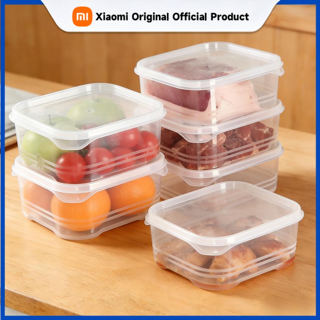 Xiaomi 5pcs Multi-functional Transparent Storage Boxes with Lids Thickened PVC Storage Bins for Home Sundries Kitchen Organization