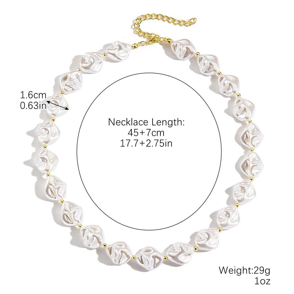 Vintage-Inspired Baroque Pearl Necklace: Light Luxury and Irregular Design