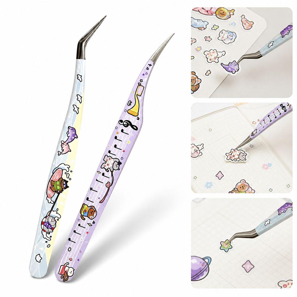 High Precision Precision Tweezers Stainless Steel False Eyelash Tweezers Sticker Application