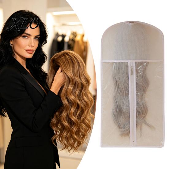 Wig Storage Hanging Bag with Hook, Breathable Non-woven Fabric Dust-proof Hairpiece Protection Protector, Space Saving Portable Zipper Case for Closet