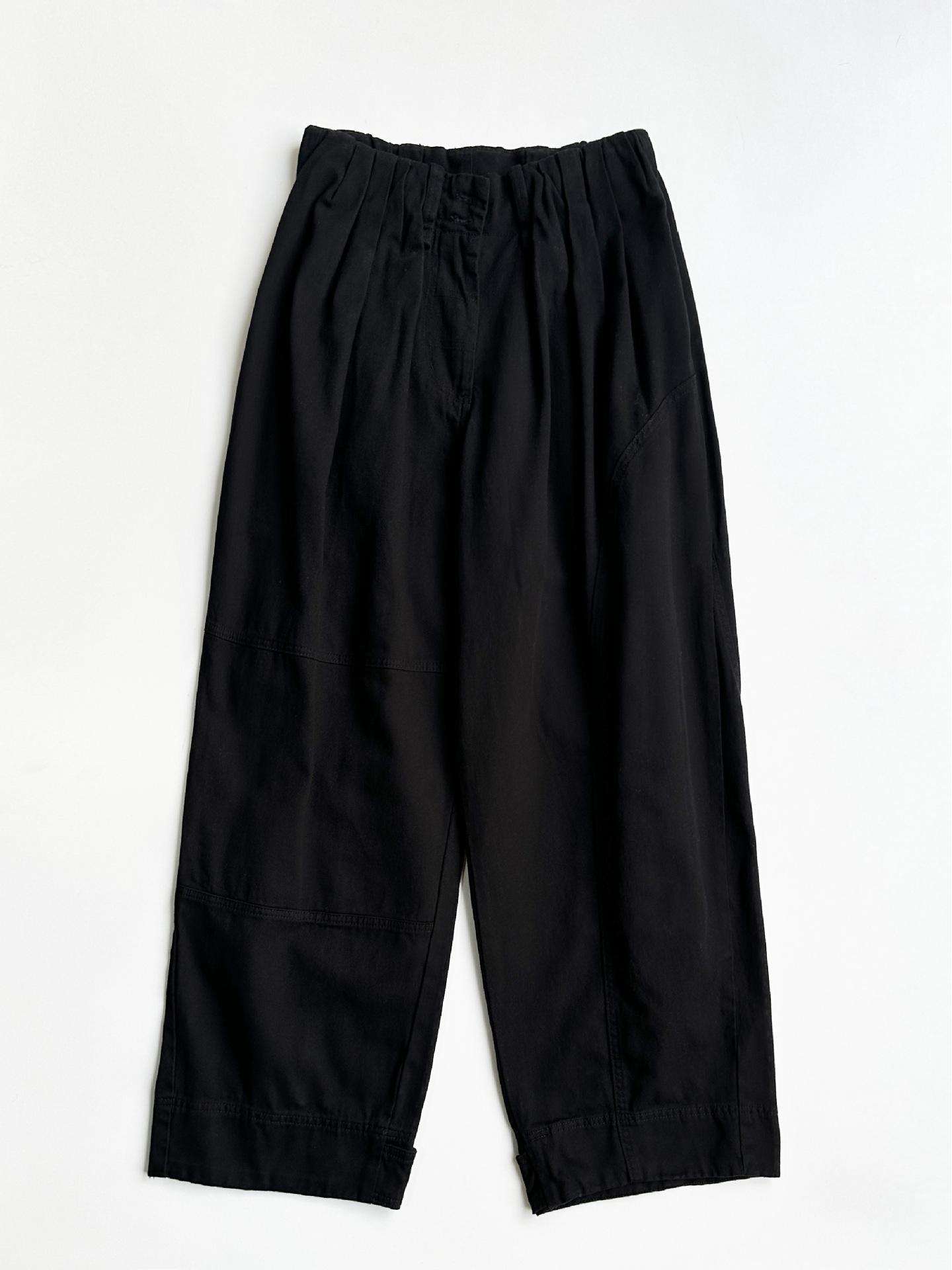 

New Korean-Style Casual Loose Cargo Pants with Adjustable Cuffs and Pleats M