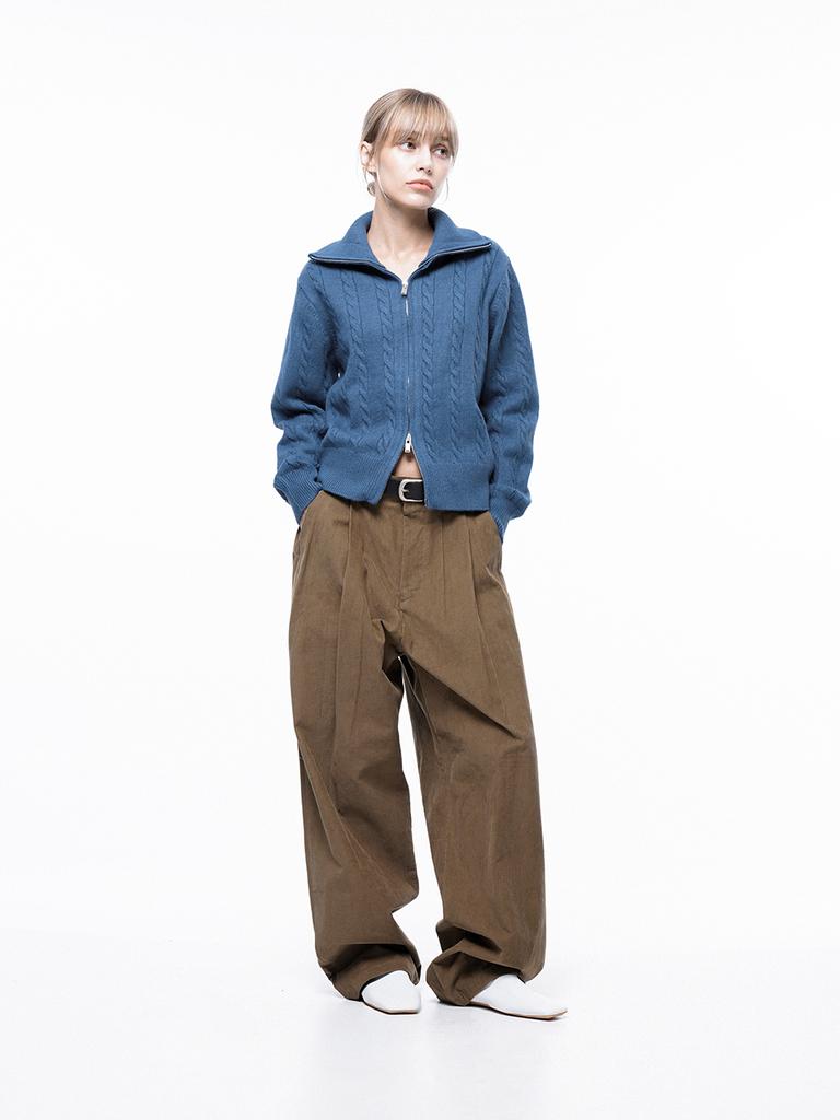 Chaenseseunoi Corduroy One-Tuck Wide Pants - Brown /M243Pt01Brw