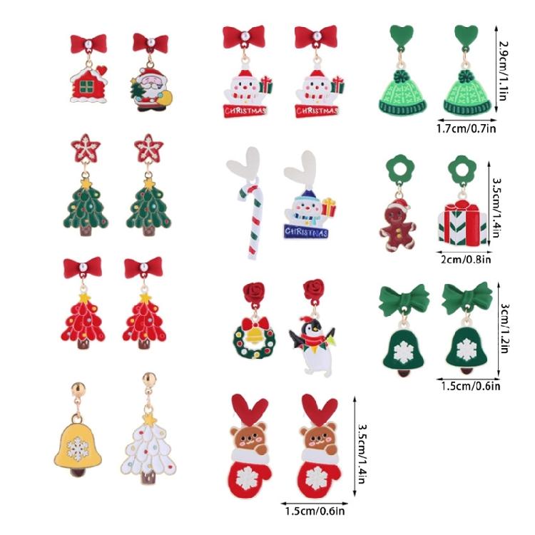 Jingle Bell Snowflake Reindeer Dangle Earring Festive Holiday Gift for Girl Teen