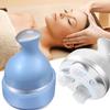 Wireless Waterproof Electric Scalp Massager for Deep Cleansing USB Charging Detachable Cleaning Blue and White Color