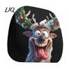 Festive Car Accessories for Christmas Headrest Cover, Elastic Stretch Santa Deer Print Auto Claus Seat Protectors Protector, Universal Fit Holiday