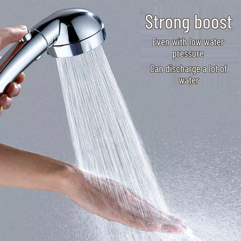 Three-Speed Adjustable High-Pressure Handheld Shower Head with One-Button Water Stop