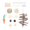 Hamster Chew Toys Set Corn Leaf Balls Branch Pine Cubes Carrots Teeth Grinding Relieve Boredom