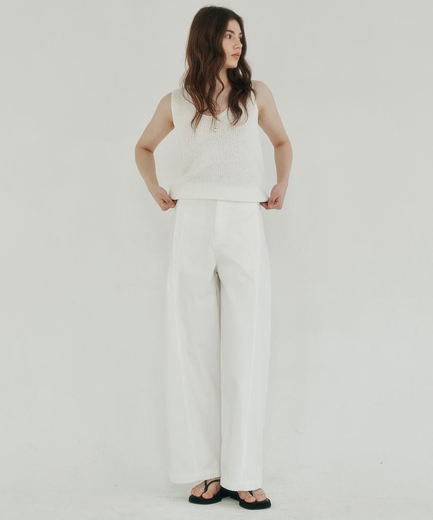 LOSSYROW Urban Wide Chino Pants White