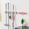 Non Punching Suction Cup Mop Holder Plastic Broom Storage Rack Multifunctional Mop Clamp  Bathroom