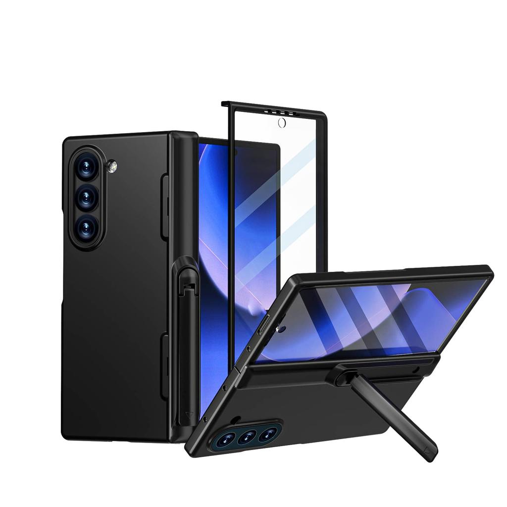 Designed for Samsung Galaxy Z Fold 6 Case,Built-in Screen Protector Hinge Protection Kickstand Full Body Protective Phone Case