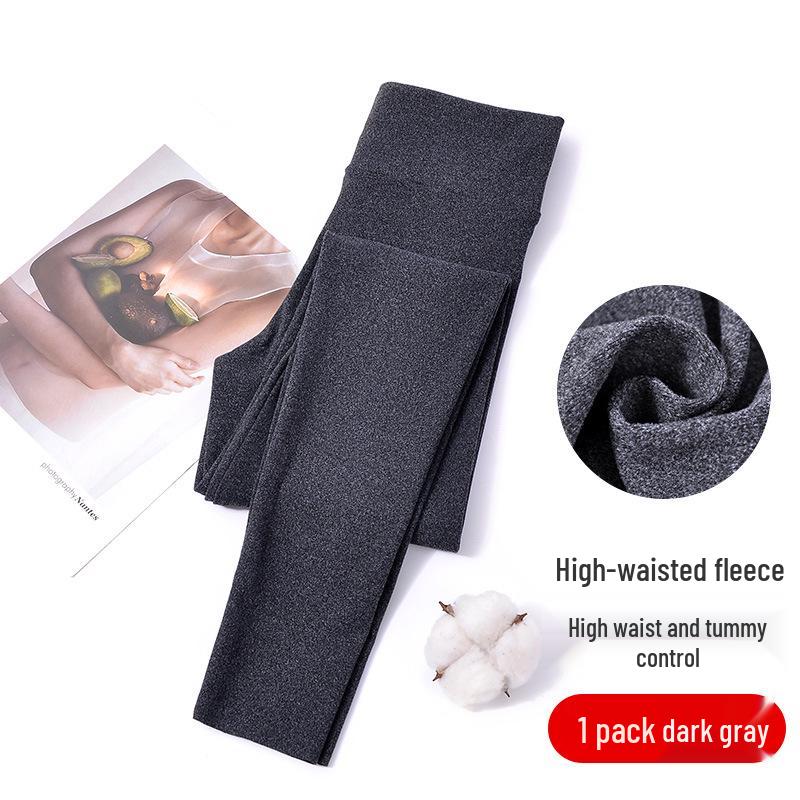 Plus Size High-Waisted Women's Pants - Warm Fleece Base Layer for Autumn and Spring