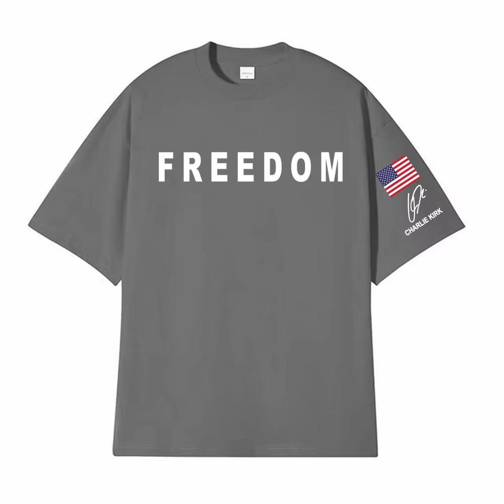 Justice for Charlie Kirk Freedom Signature Graphic T Shirt Unisex Women Fashion Vintage Gothic Tshirt High Quality pure Cotton Tee