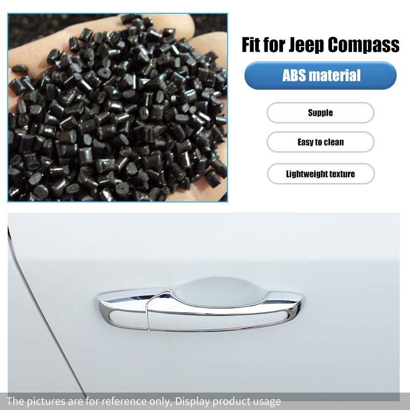  ABS Door Handle Decoration Cover Sticker Fit For Jeep Grand Cherokee 2011-2020/Jeep Patriot 2011-2016/Jeep Compass 2008-2016 Exterior Accessories