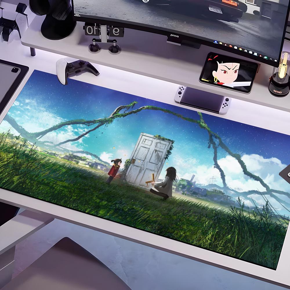 Anime Suzume No Tojimari Mouse Pad Multiple Sizes Large Square Computer Office Game Table Mats Rubber Anti-slip Mousepads